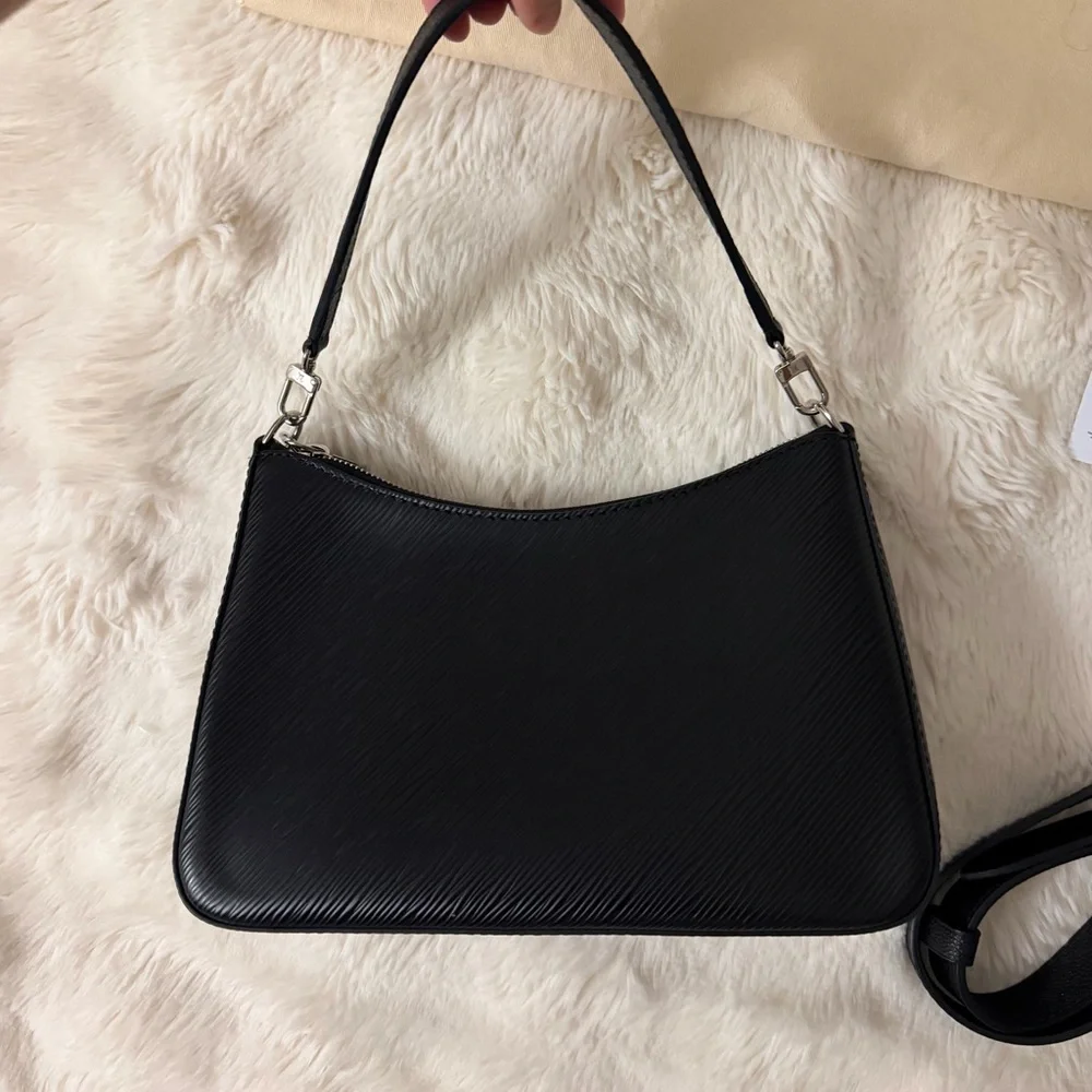 Louis Vuitton Black Marelle Shoulder Bag with Silver Hardware - Picture 5 of 8